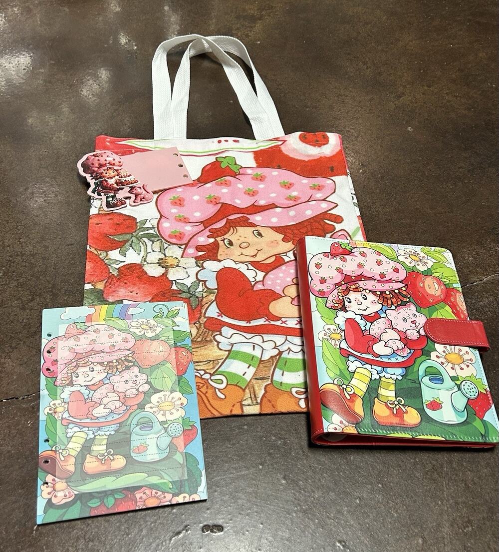 Strawberry Shortcake A5 Binder w/ Printed Stationery paper & Tote